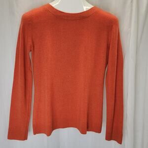 Cashmere Cache Orange Crew Neck Long Sleeve, L